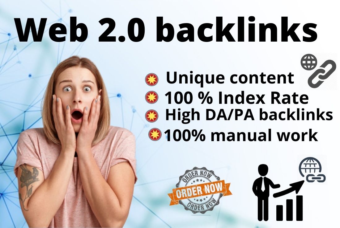 I will create manually 20 high authority Web 2.0 Back...