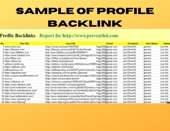I will create 100+ Do follow High Authority Profile Backlinks