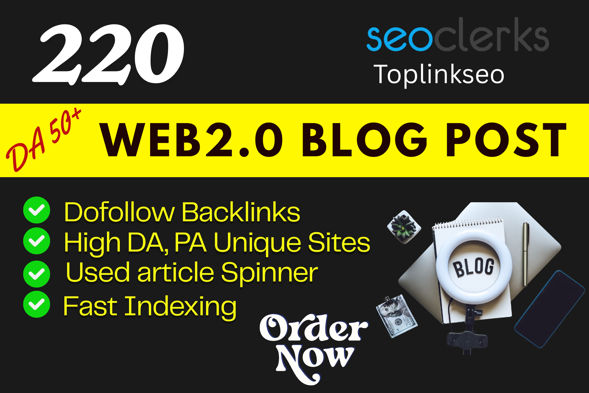 Budget Friendly Dofollow 220 Web2.0 Blog post Backlin...