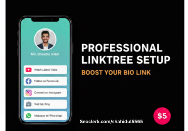 I will setup a professional Linktree bio link for you...