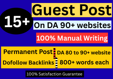 Guest post 15 web2.0 Site write Unique article 800+ w...