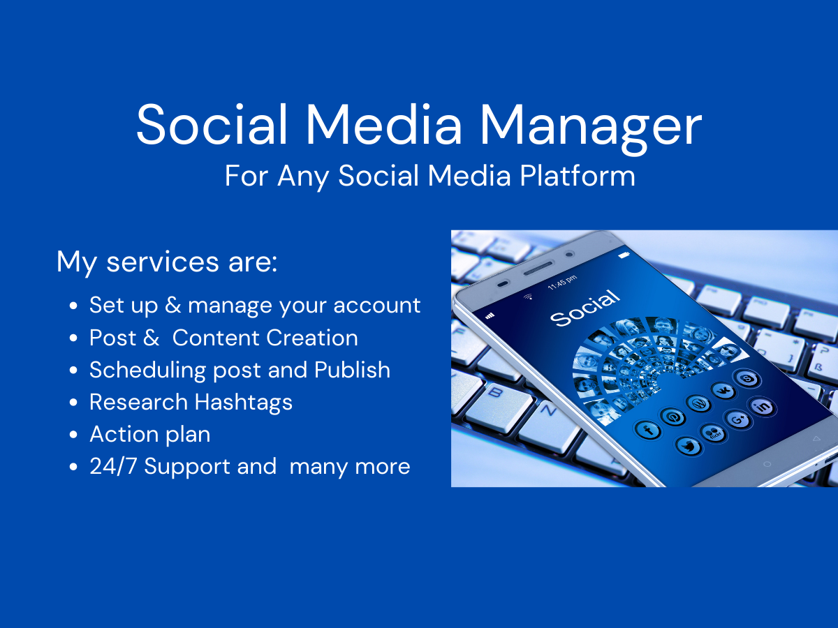 Will Be Your Social Media Manager and Virtual Assista...