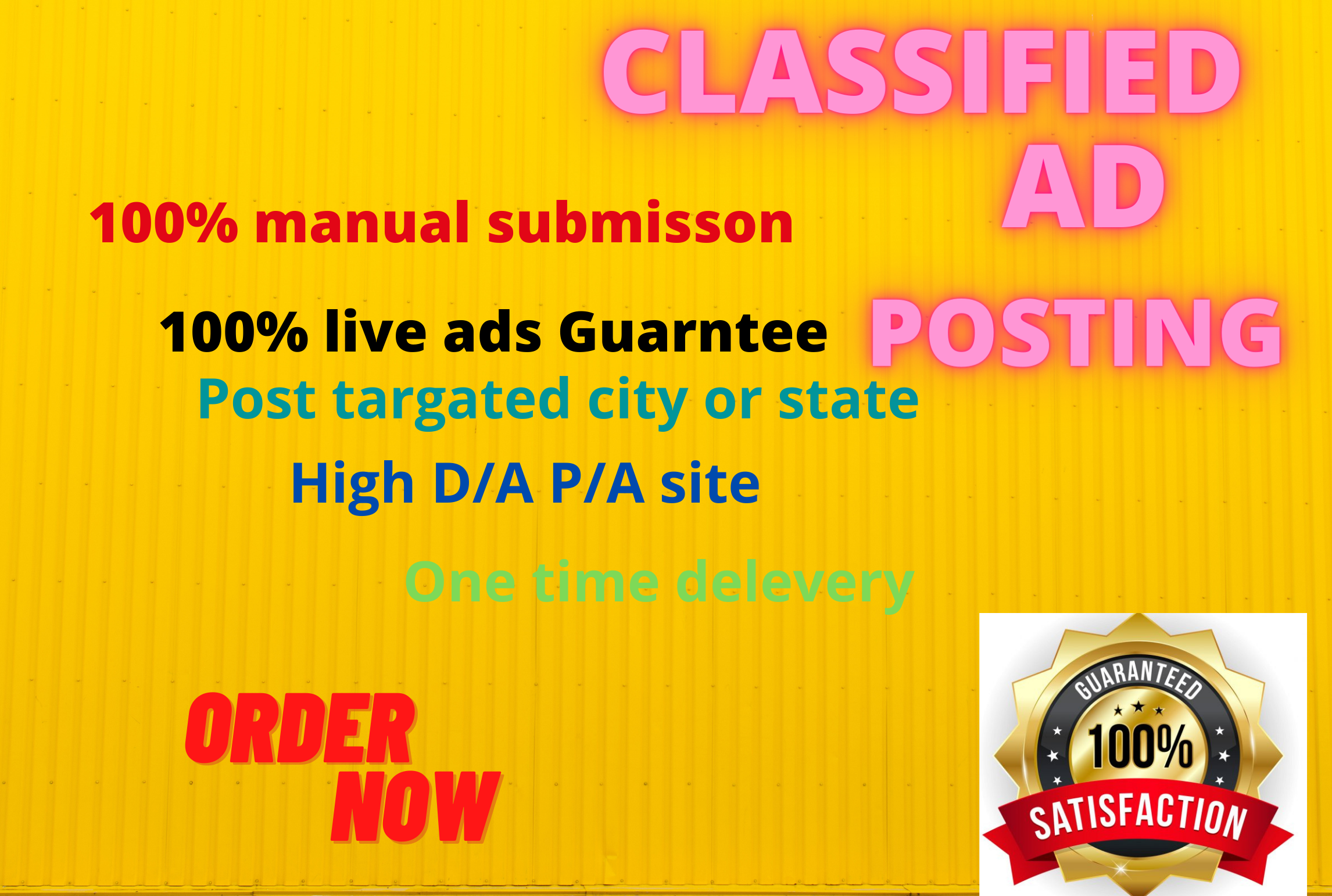 I will post your ads on top rank classified ads posti...