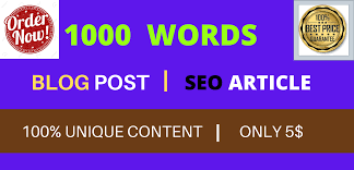 I will write 1000 words SEO optimized and unique arti...
