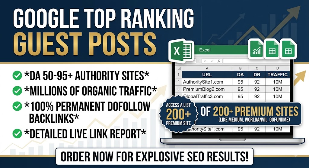Publish 15+ Guest Post On DA 50+ Websites With Content - Permanent Contextual Dofollow Backlinks