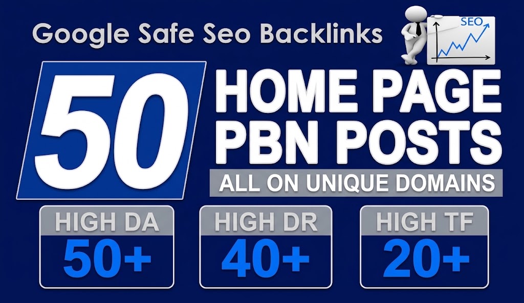 50 High PA DA TF CF HomePage PBN Backlinks - Dofollow...