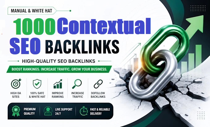  1000 contextual DA 70+ SEO link building Google friendly backlinks service