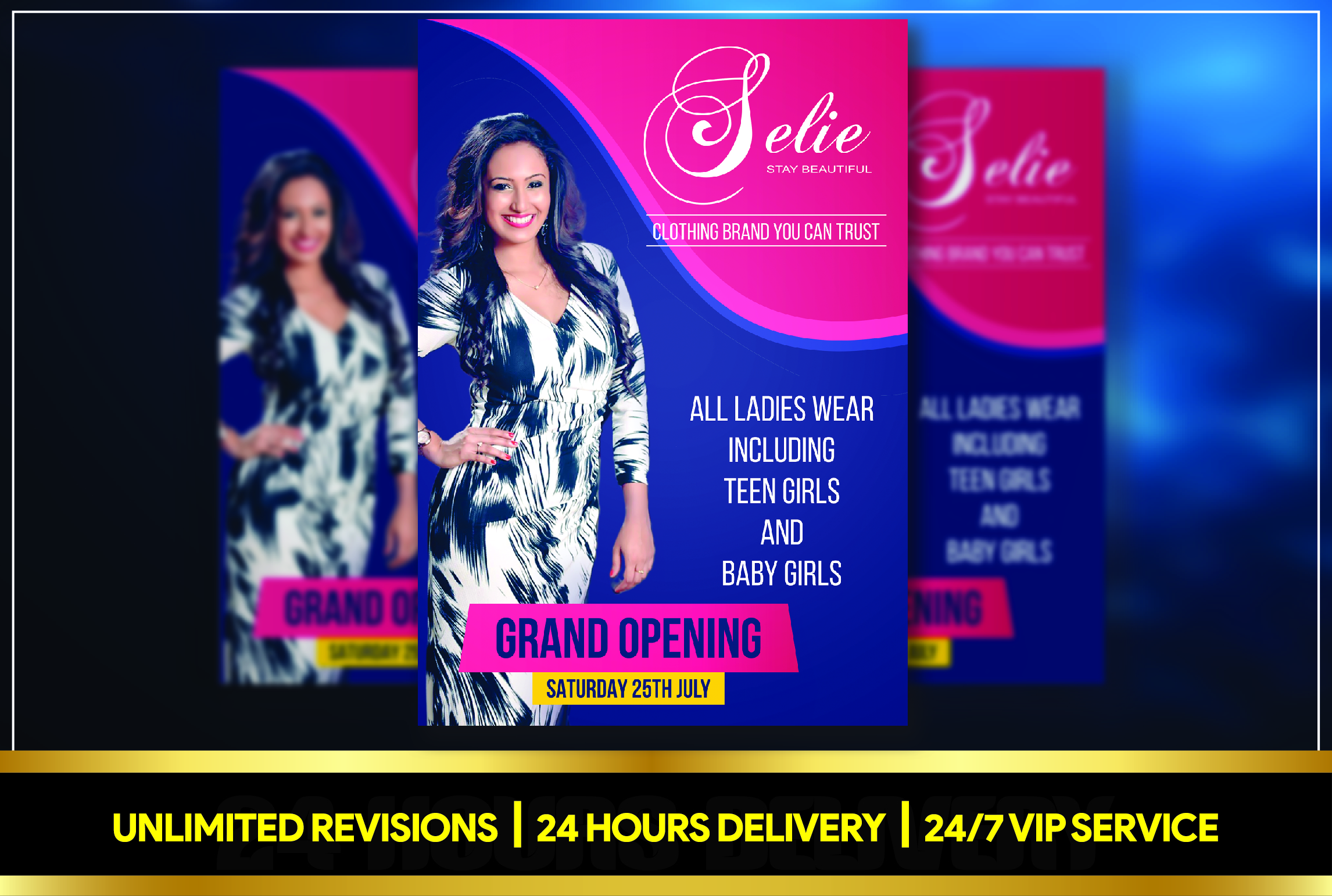 I will design a amazing flyer, banner, poster, brochure, poster, business cards