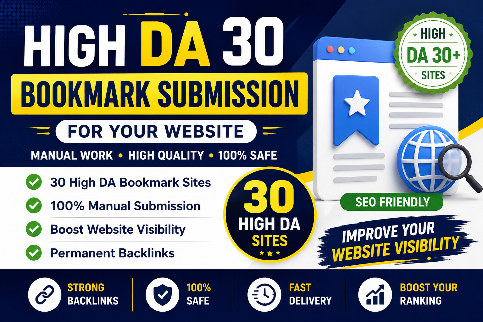 30 High DA Bookmark Submissions for SEO