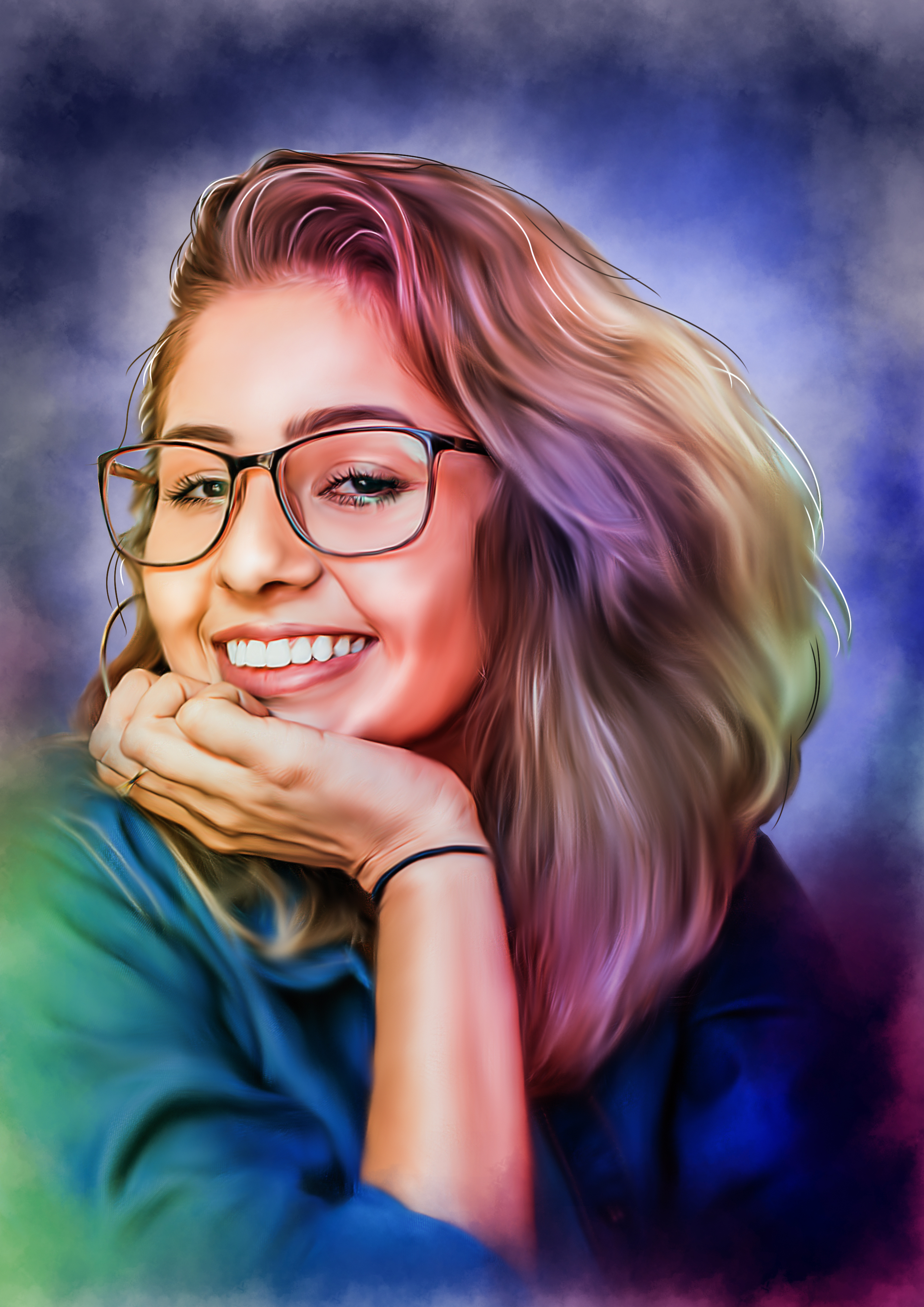 I will make Digital Smudge Painting Portrait based on your photo