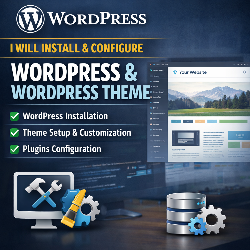Install wordpress and Configure theme and plugins