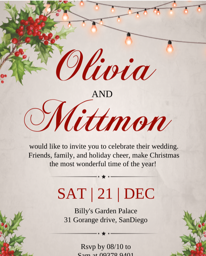 I will design wedding, birthday, Christmas or any type of invitation card