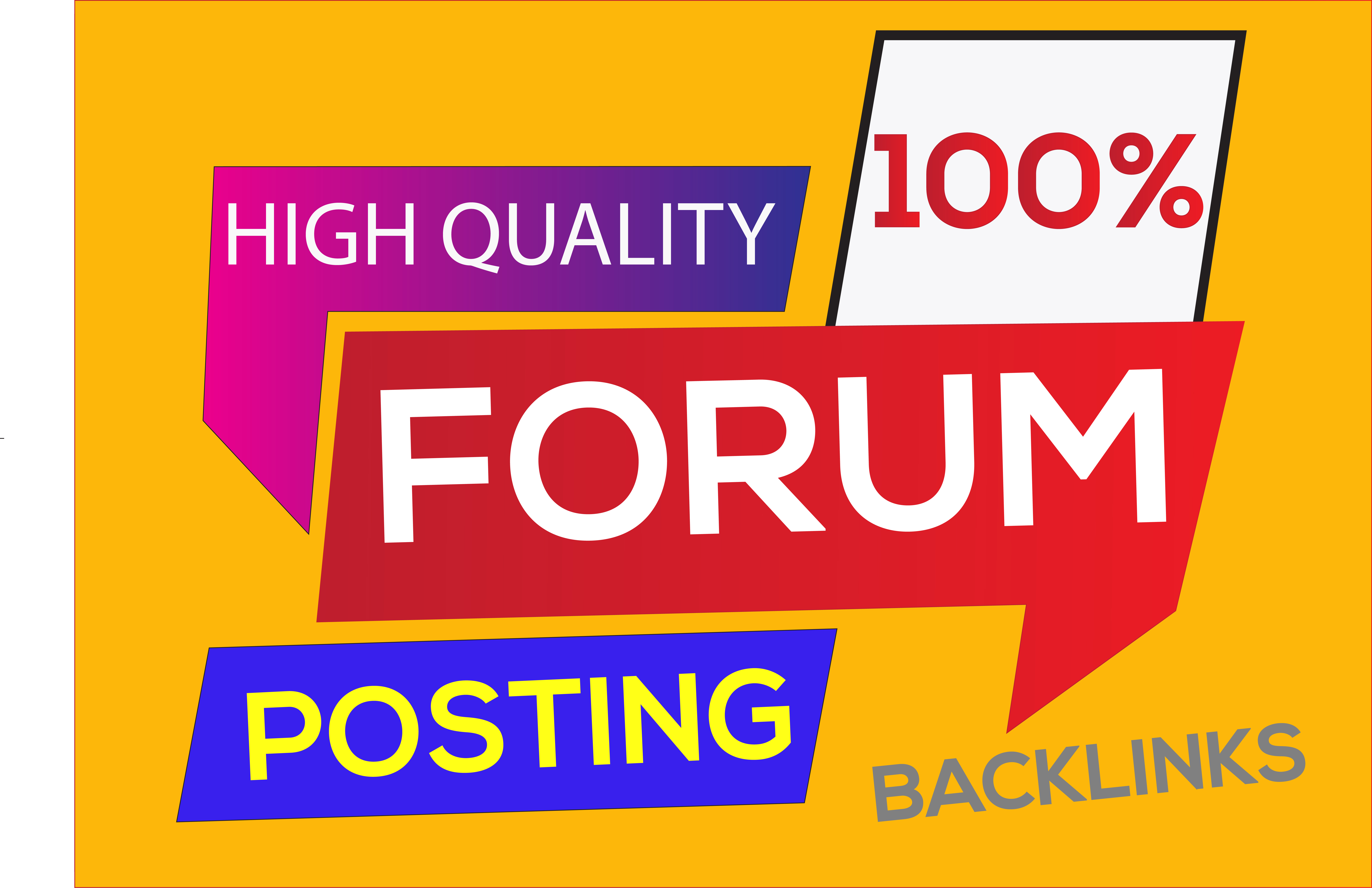 I will Creat 30 High-Quality dofollow Forum Posting b...