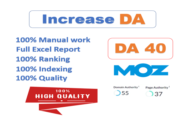 I will increase domain authority increase moz da 20 p...