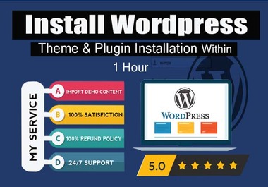 I will install WordPress setup, install theme, plug...