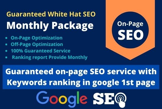 Guaranteed on-page SEO service with 10 keywords ranki...