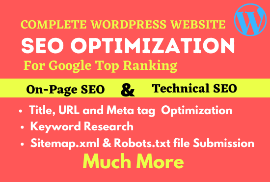 Complete on page SEO optimization for wordpress websi...