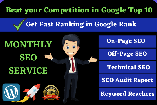 Rank On Google 1st Page Monthly SEO Service (Full On-Page Optimization & Of-Page SEO)