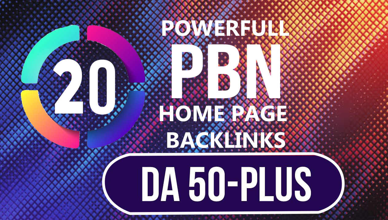 I will create 20 homepage pbn DA 50 Plus Backlinks