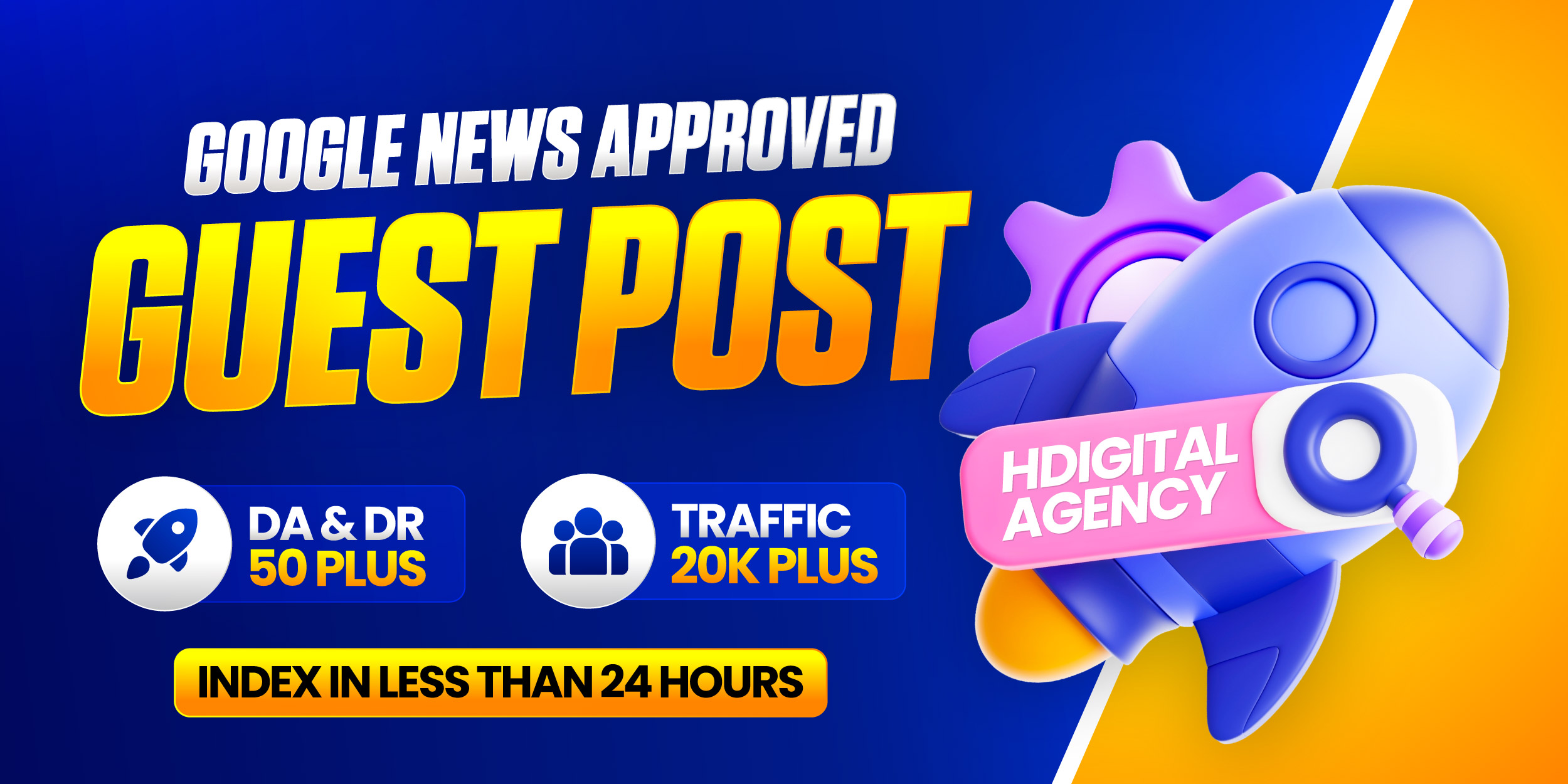 Get Premium 3 Guest Posts on DR & DA 50+ Websites...