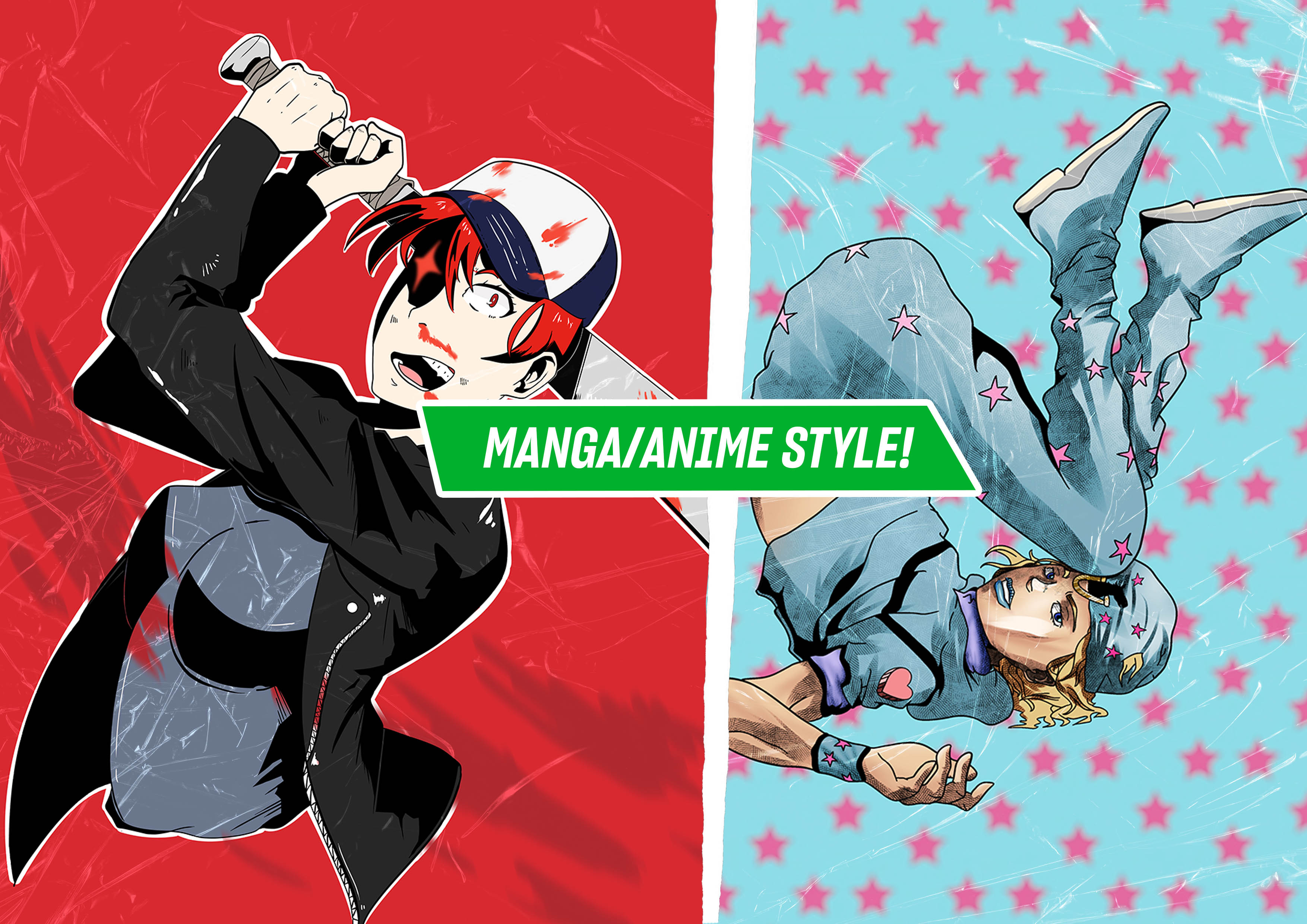 I will draw you with comic or anime style