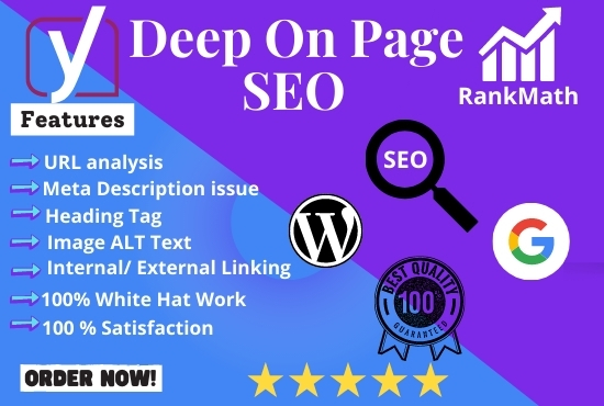 I will do deep on page SEO with yoast seo and rank ma...