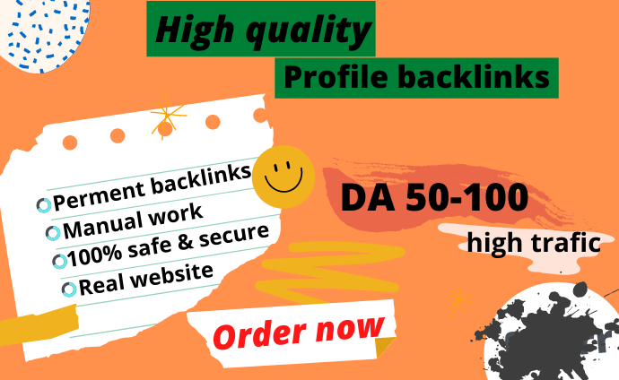 I will do 100 high da profile backlinks for manual SE...