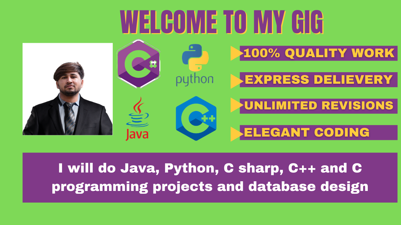 I will do java, c sharp, python, cpp, c programs and ...