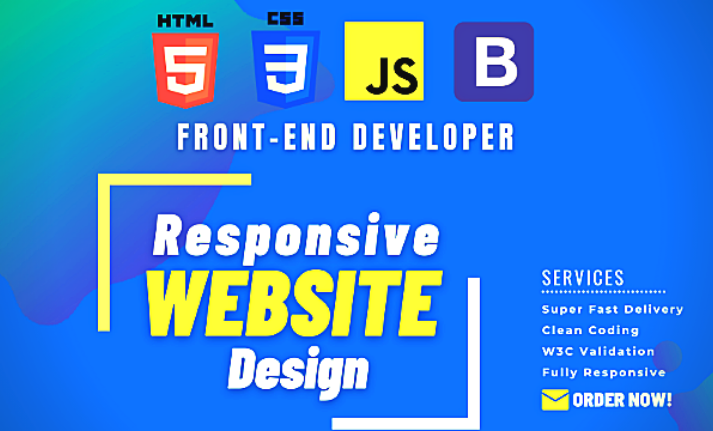 I will do frontend web development in html, css, bootstrap and react js