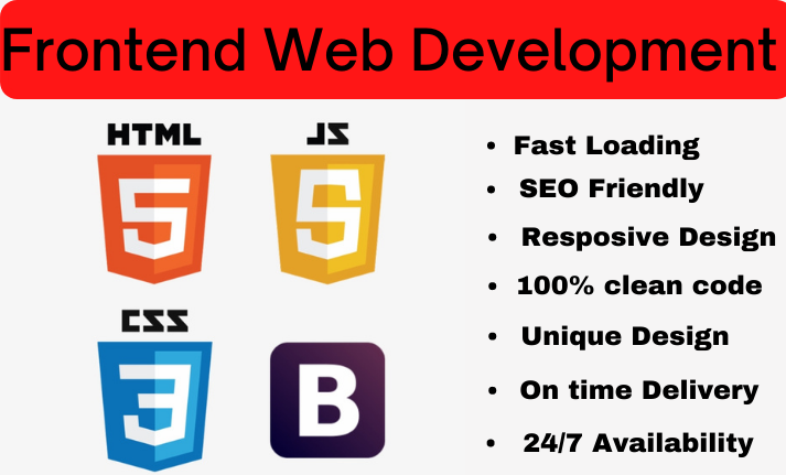 I will do frontend web development in html, css, bo...