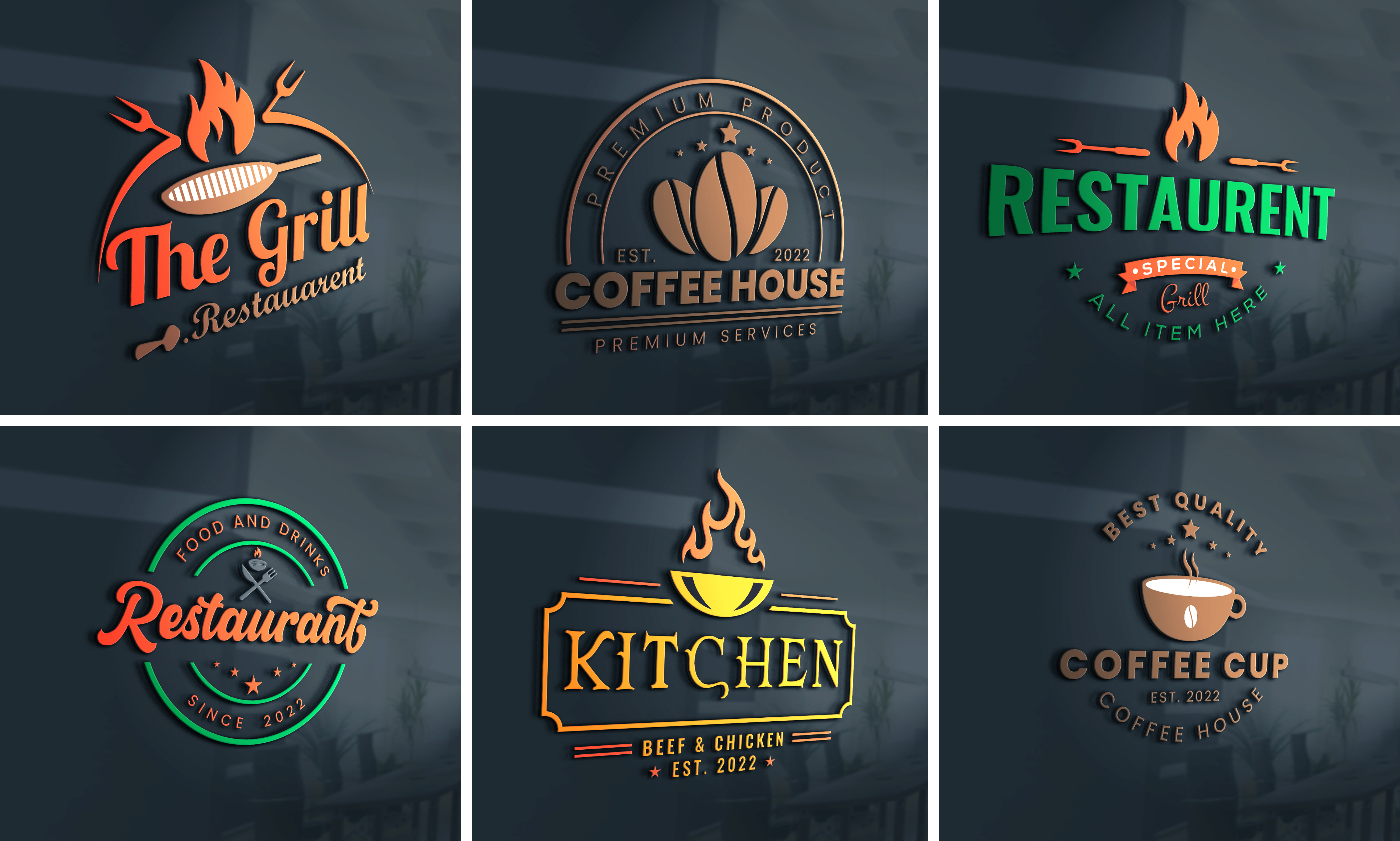 I will do a coffee, grill, bbq, restaurant logo de...