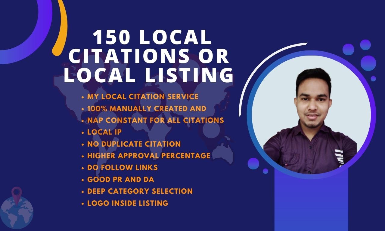 I will do 150 local citations or local listing for go...