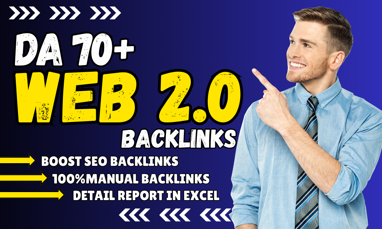 100 High-Quality Web 2.0 Backlinks DA 70+ Dofollow Ma...