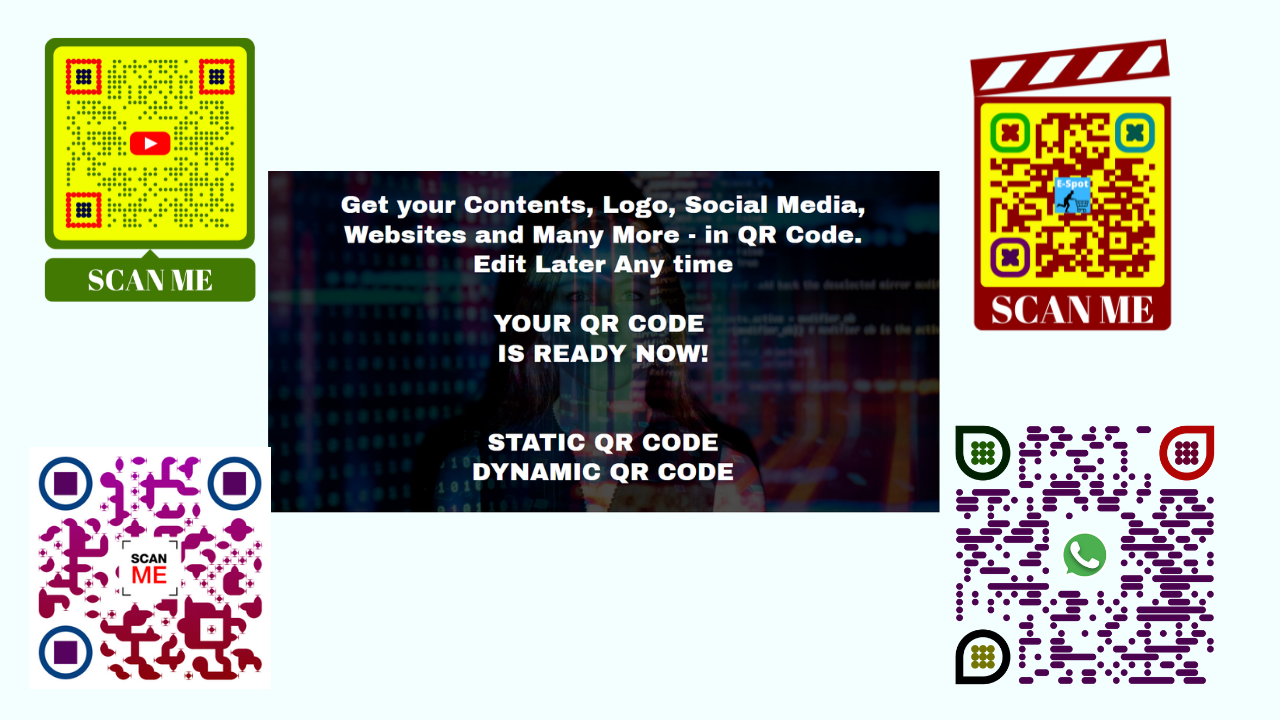 Generate Dynamic and Static QR Code | Can Edit Links or Data Later Anytime