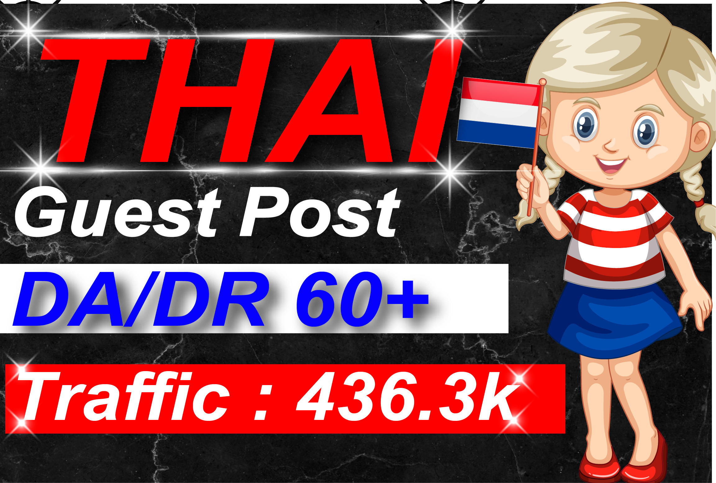 I will write and guest post Thai visitors sites high DA and high DR