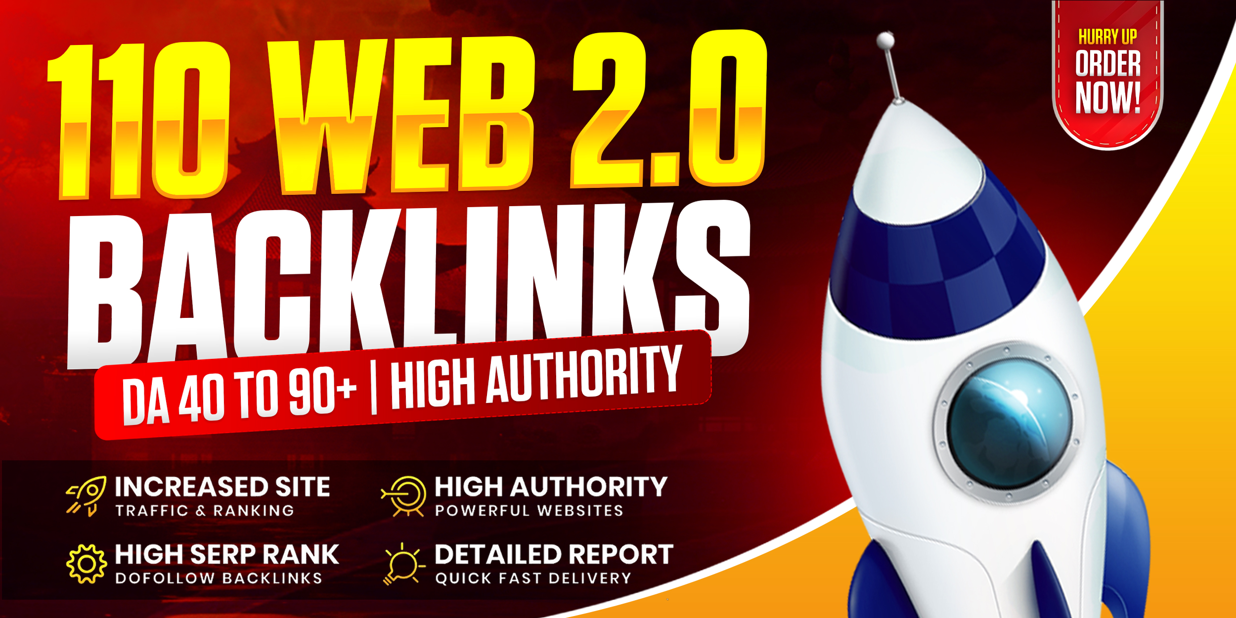 I Will Create 110 Web 2.0 Links + 40&ndash;90 SEO Backlinks to Boost Your Website Authority & Rankings
