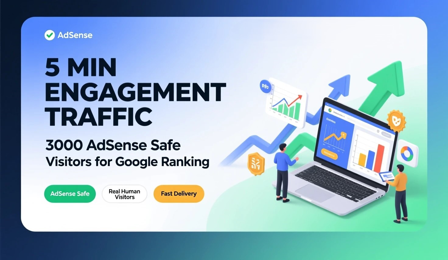 5 MIN ENGAGEMENT TRAFFIC 3000 AdSense safe for google...