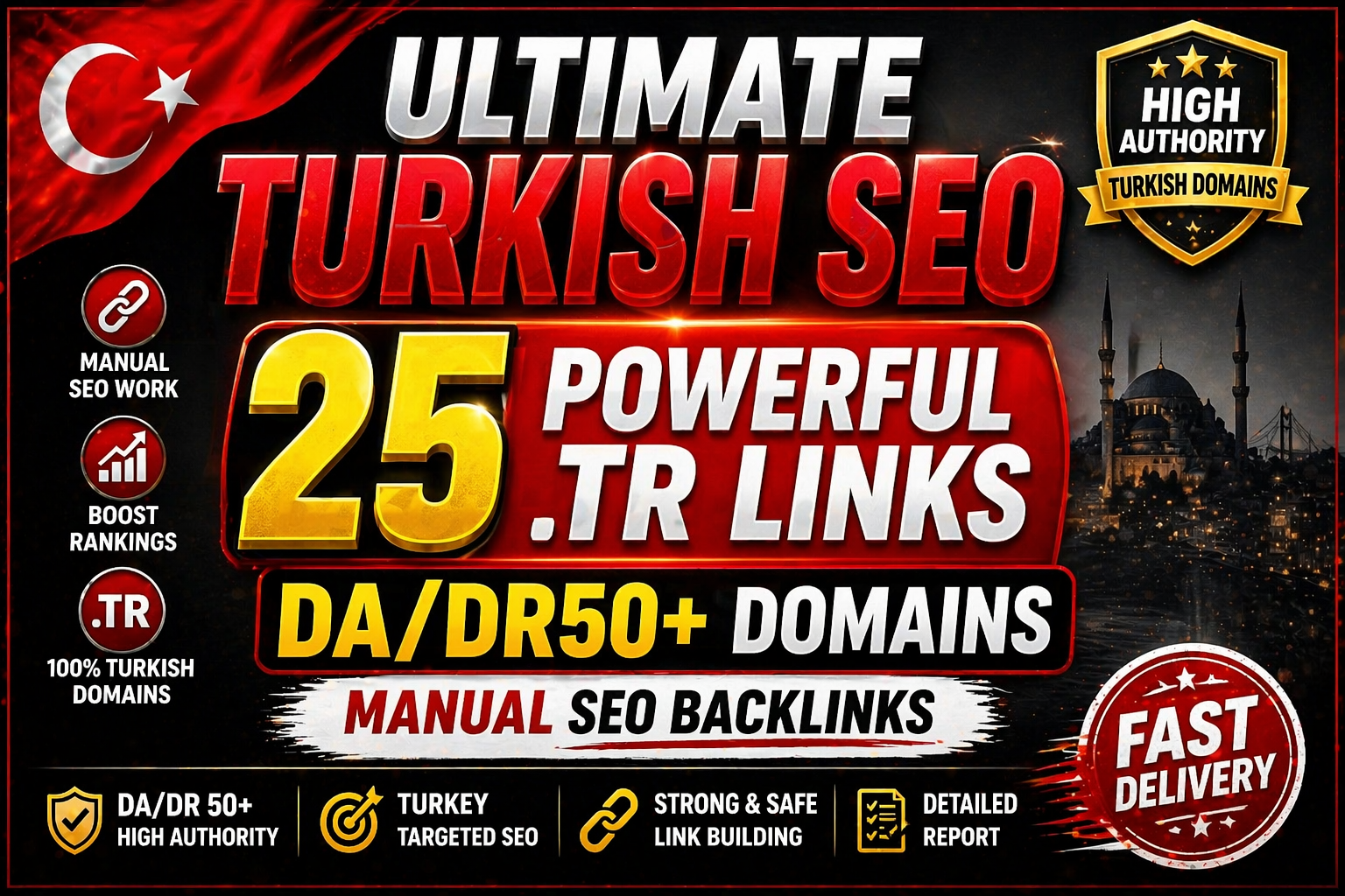 Ultimate Turkish SEO &ndash; 25 Powerful .TR DA/DR50+ Manual SEO Backlinks
