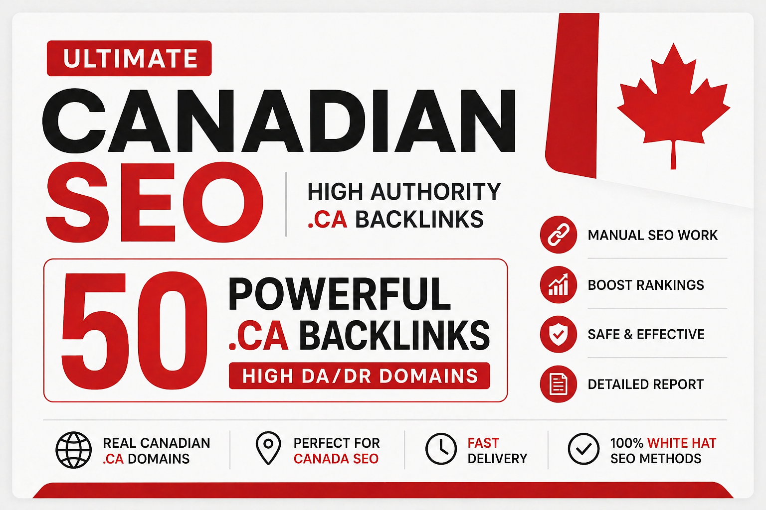 Build 50 Powerful. CA Canadian High DA/DR Backlinks f...