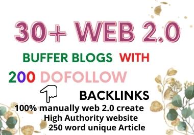 I will make 30 web 2.0 buffer blogs with 200 dofollow...