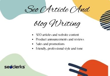 I will be your SEO content, article and blog writer.