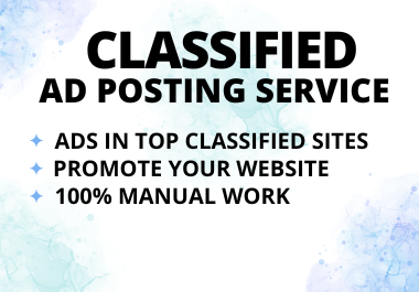 I will provide 50 classified ads posting for you