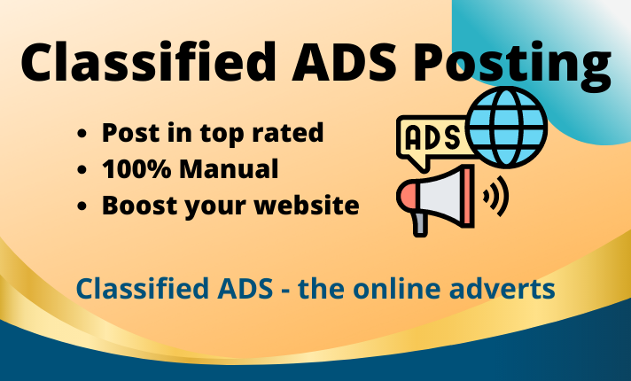 I will provide 60 classified ads posting on USA, UK, CA, AUS ADS any country sites