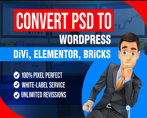 I will convert PSD to divi or PSD to elementor, figm...