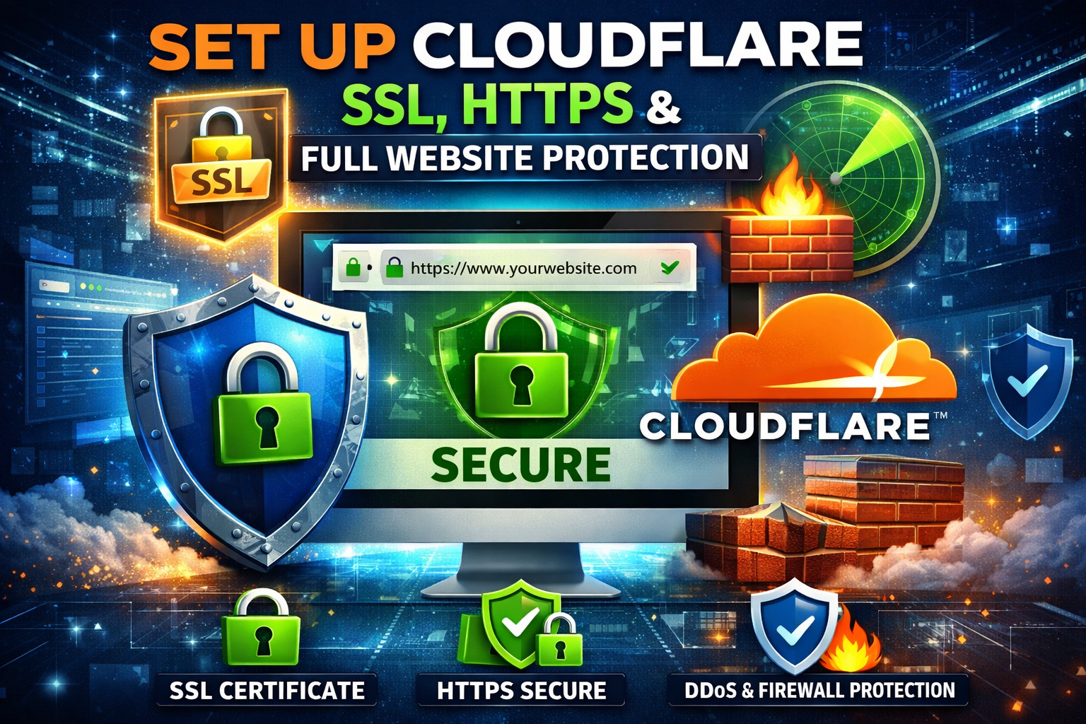 I will Set Up Cloudflare SSL, HTTPS, and Full Website Protection