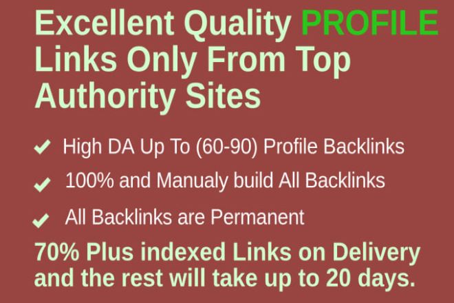 I will manually create 200 exclusive profile backlink...