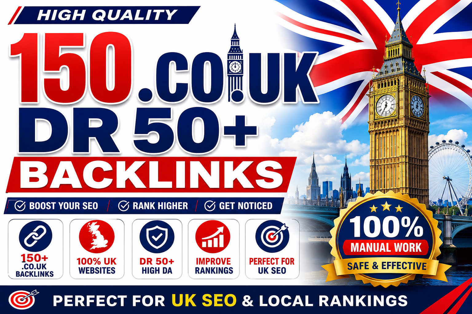 Build 150 High Quality DR 50+ .CO.UK Dofollow Backlinks with Natural Contextual Link