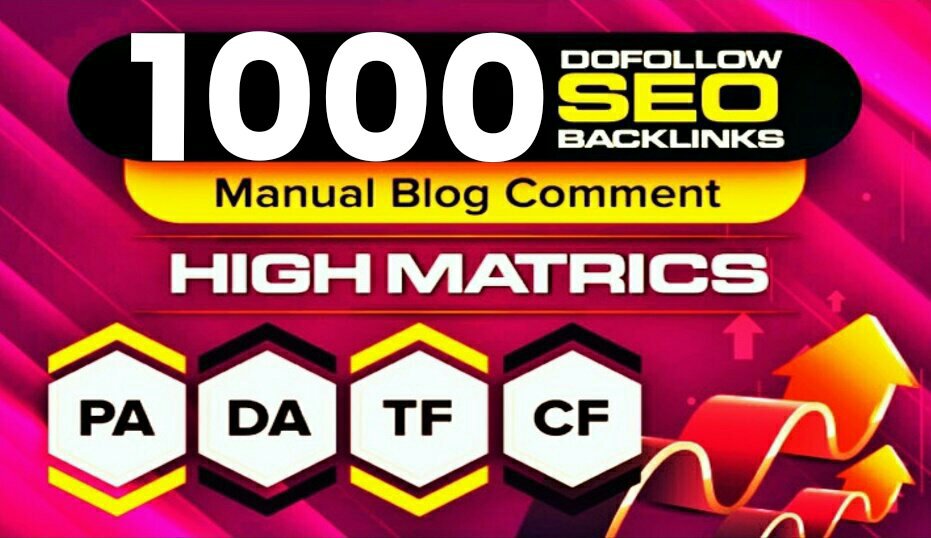 I will 1000 High DA/DR TF/CF Blog Comments Backlinks Low OBL