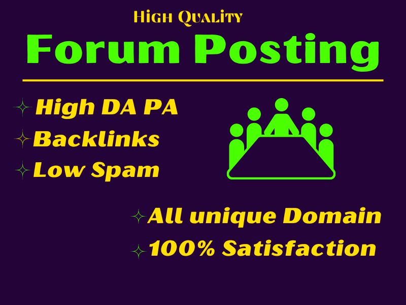 I'll manually create forum posting backlinks to high ...