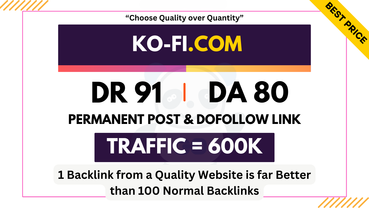 Write And Publish GuestPost on ko-fi.com Website DR 91